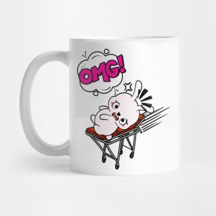 Funny Rabbit is on a runaway stretcher Mug